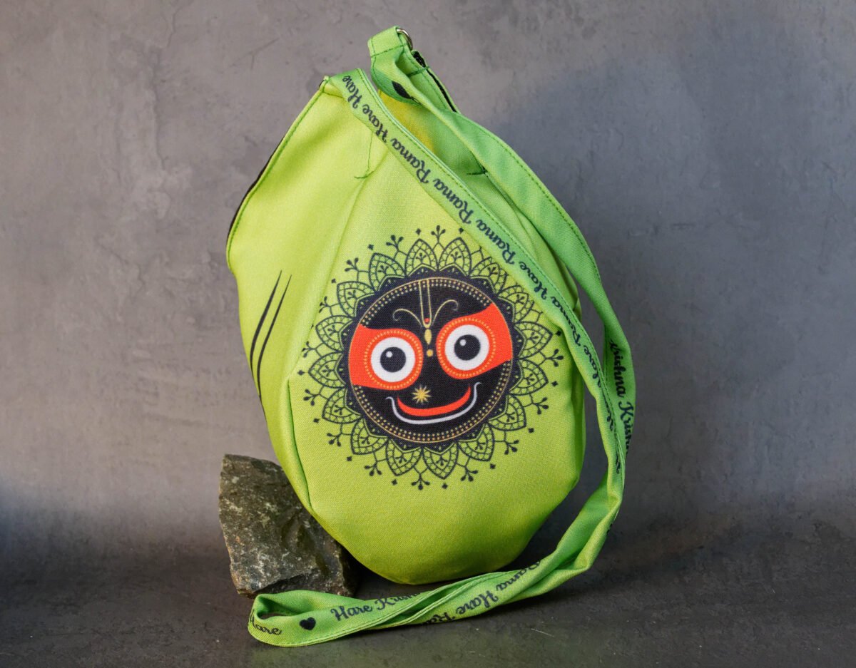 Jagannath green colour Japa bag Prayer bag, Japa Mala bag/krishna bag/ beads bag/ meditation bag.