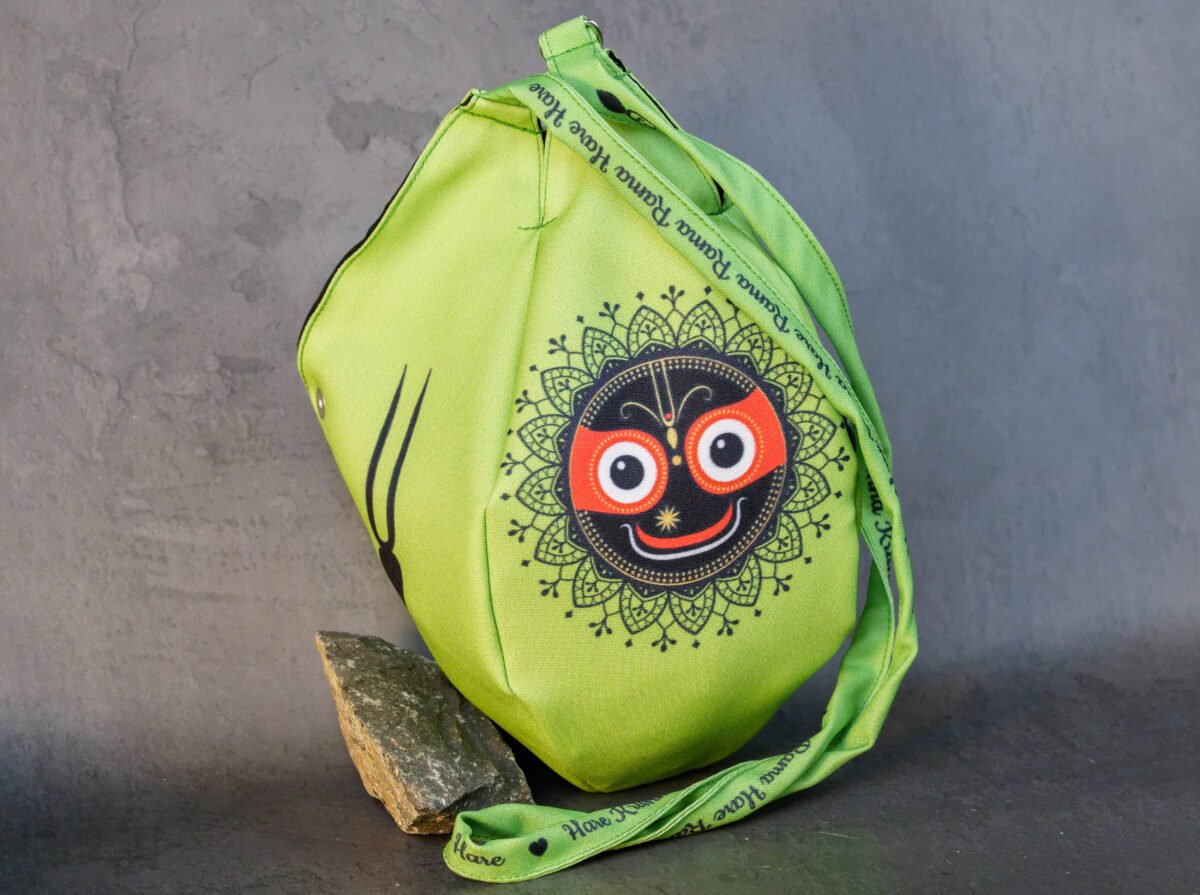 Jagannath green colour Japa bag Prayer bag, Japa Mala bag/krishna bag/ beads bag/ meditation bag.