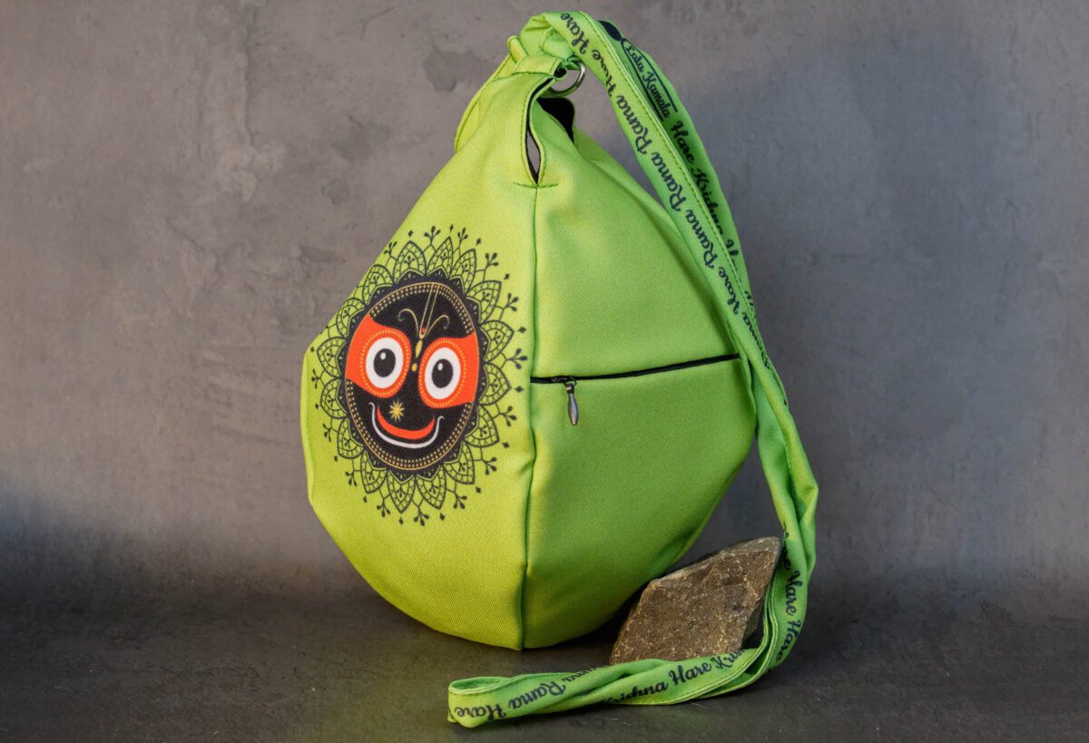 Jagannath green colour Japa bag Prayer bag, Japa Mala bag/krishna bag/ beads bag/ meditation bag.