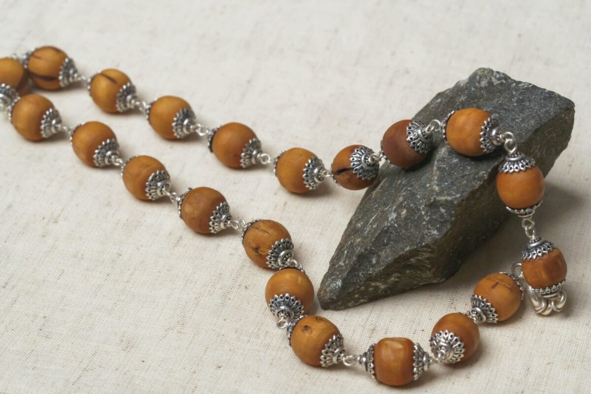 Bhima Silver Tulasi necklace - hare krishna kanthi mala, Original tulasi