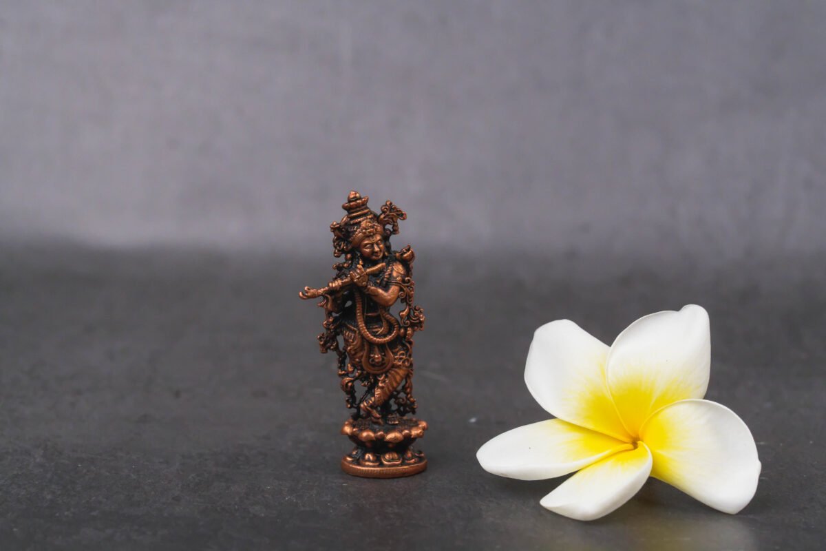 Exquisite 2.8-Inch Lord Krishna Copper Statue A Divine Addition to Your Home