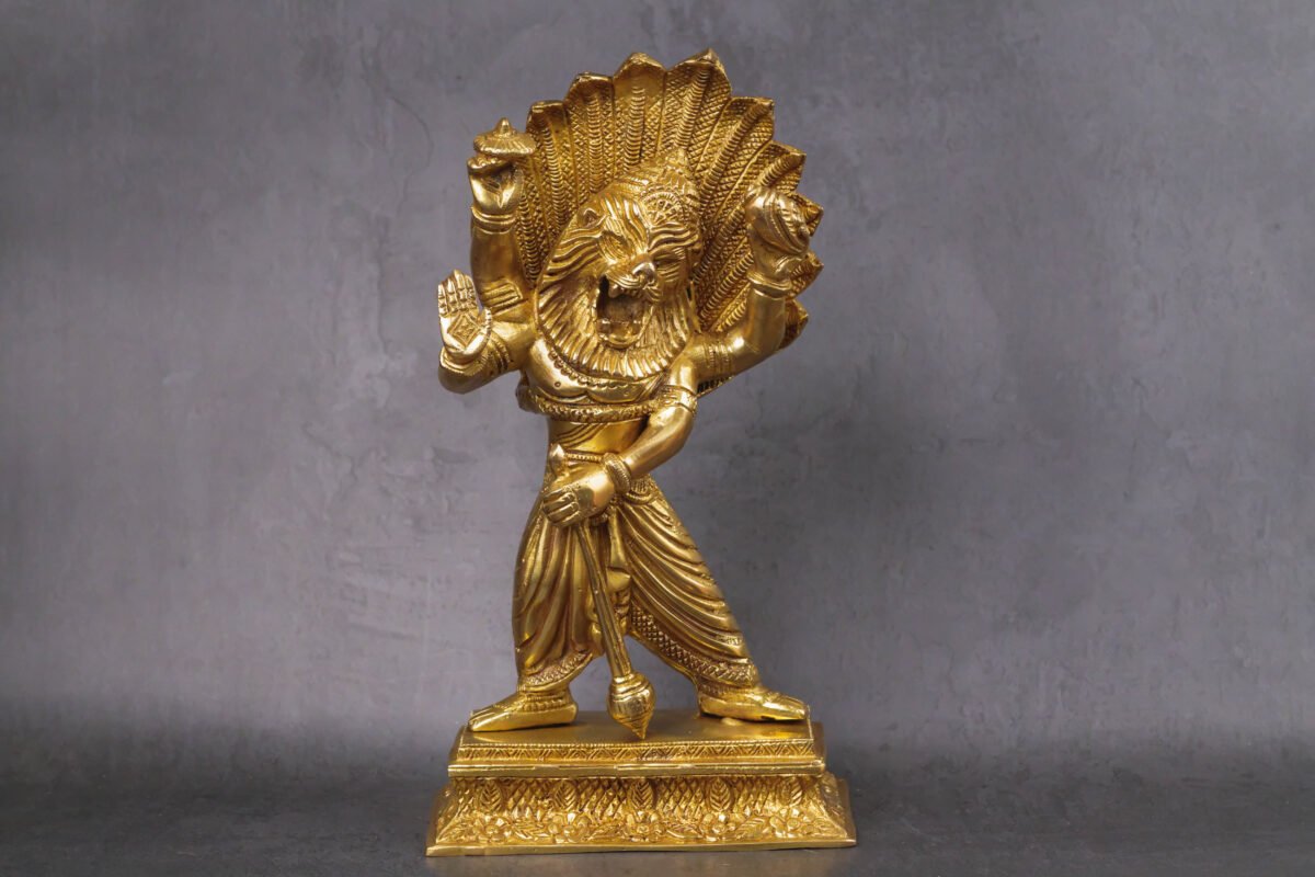 Prahlad  Narasimhadev 11 inches murti ,deity Nrisimhadev ,Hare Krishna, Spiritual things, Holy things. (Copy)