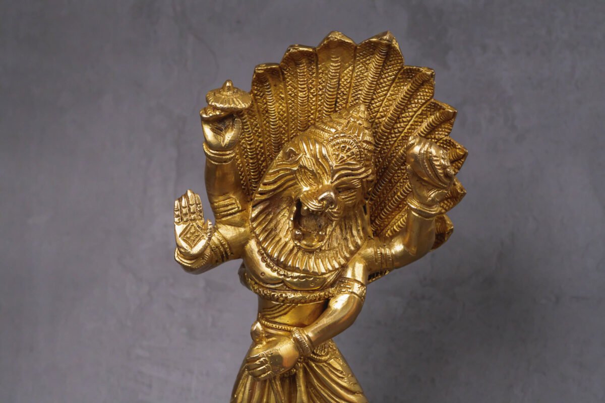 Prahlad  Narasimhadev 11 inches murti ,deity Nrisimhadev ,Hare Krishna, Spiritual things, Holy things. (Copy)