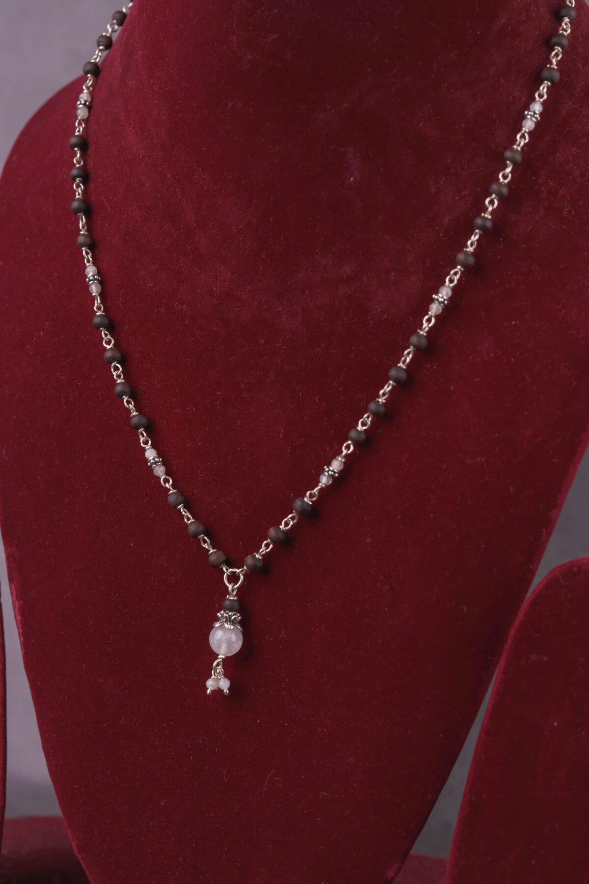 Lila Mala with Stones in Silver with Tulasi from Dhama, Krishna mood, Radha Style