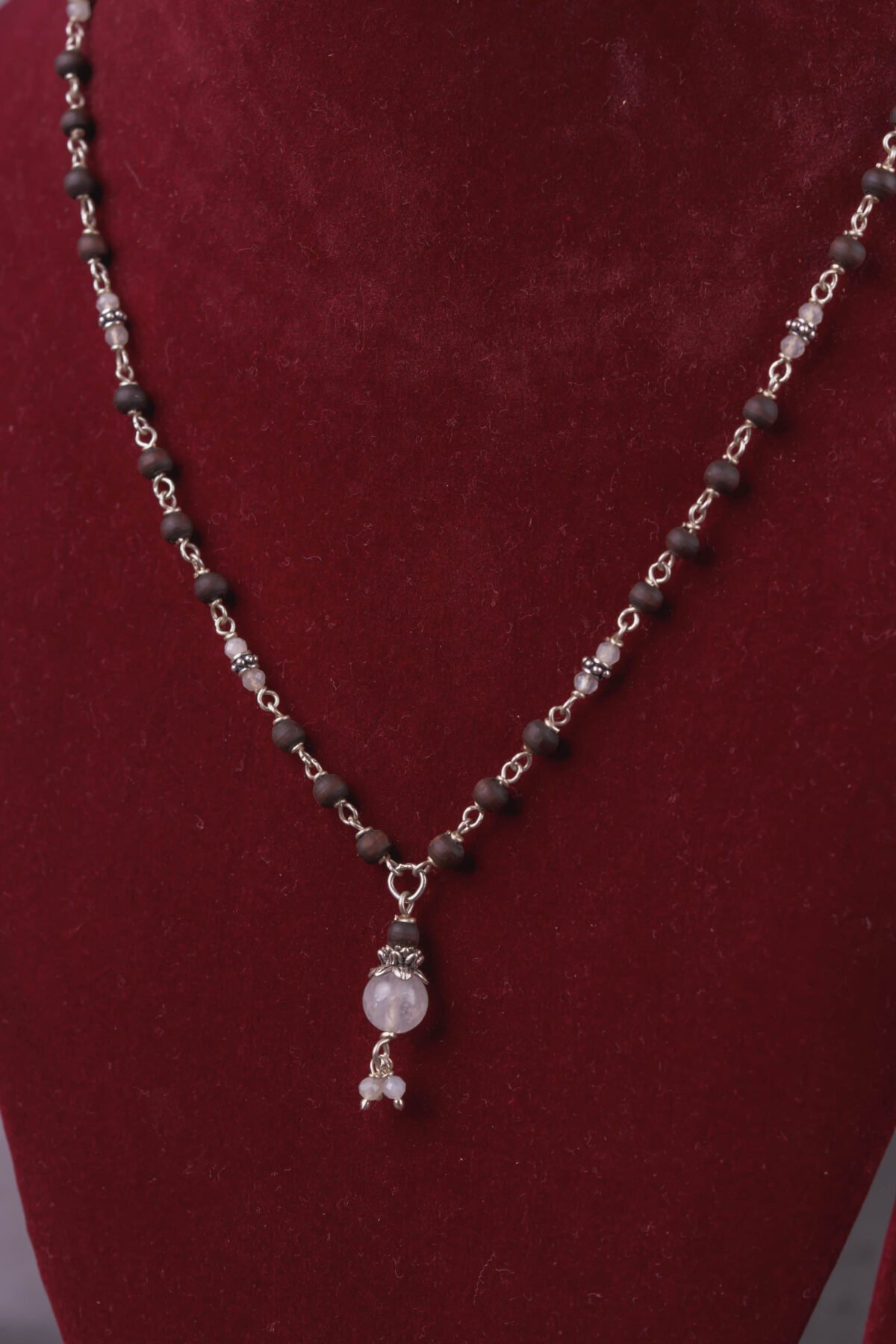 Lila Mala with Stones in Silver with Tulasi from Dhama, Krishna mood, Radha Style