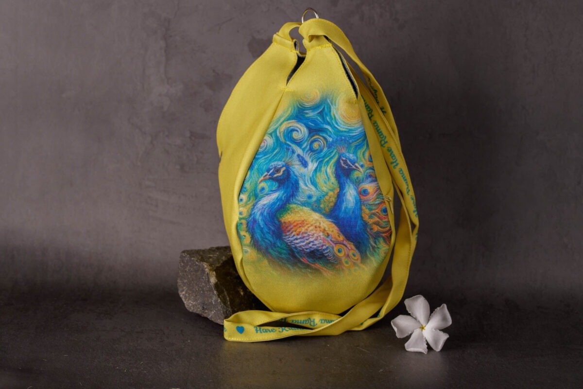 Peacock  Prayer bag, Japa Mala bag/krishna bag/ beads bag/ meditation bag.