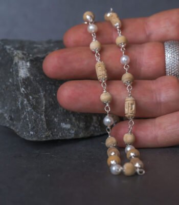 Natural Stylish Tulasi Silver 1 row.Handmade tulsi necklace-hare krishna mala