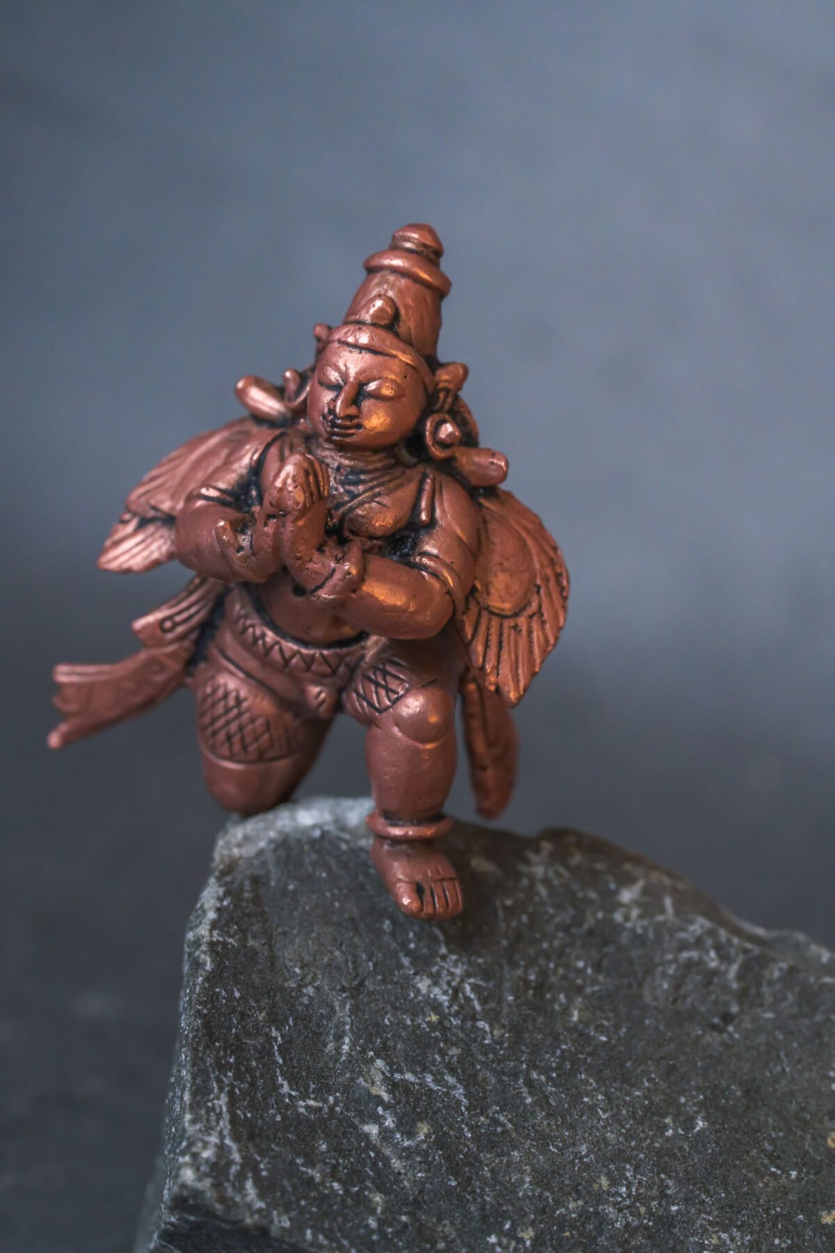 Garuda Dev murti 1.8 Inches ,deity Narayana LIla ,Hare Krishna, copper