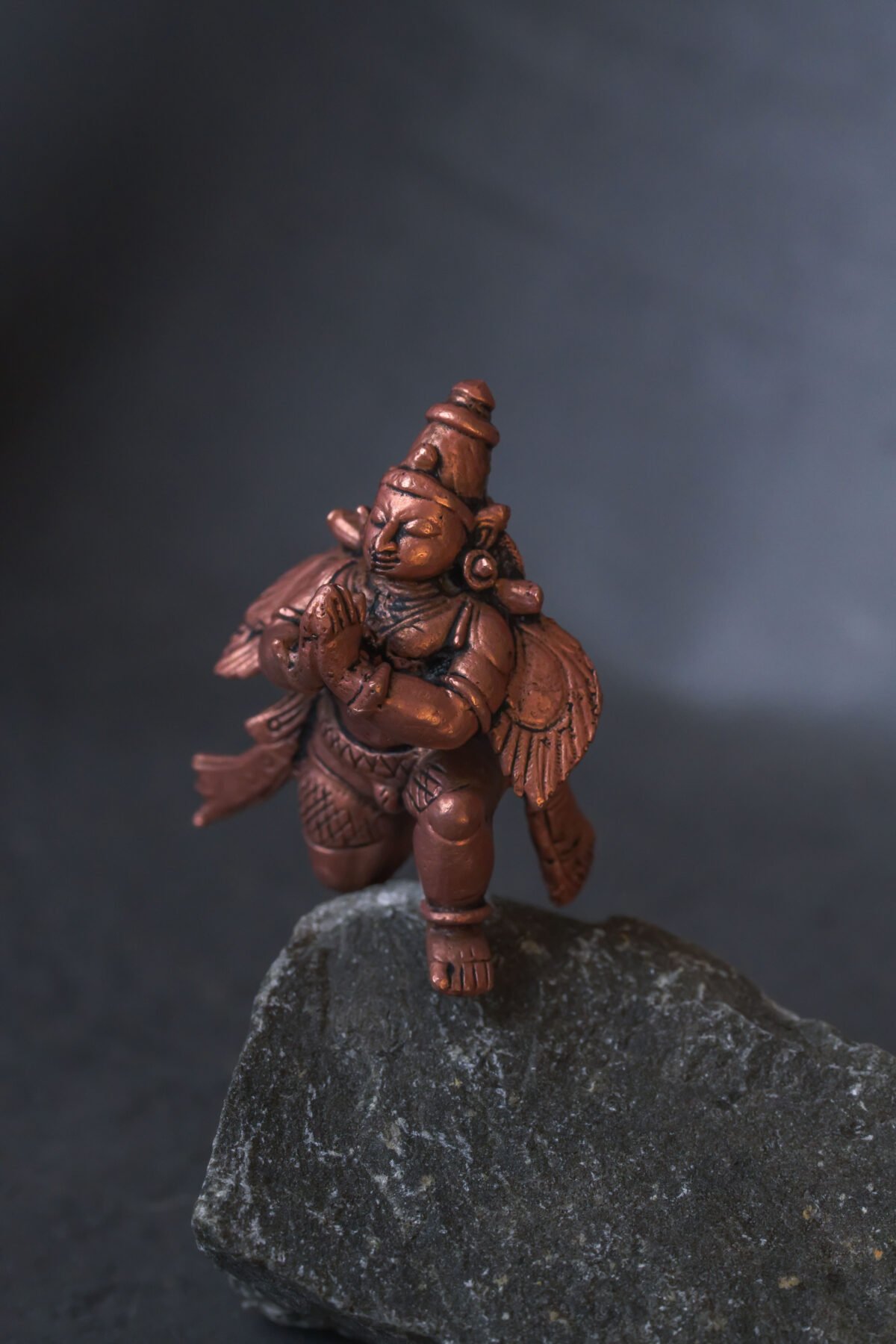 Garuda Dev murti 1.8 Inches ,deity Narayana LIla ,Hare Krishna, copper