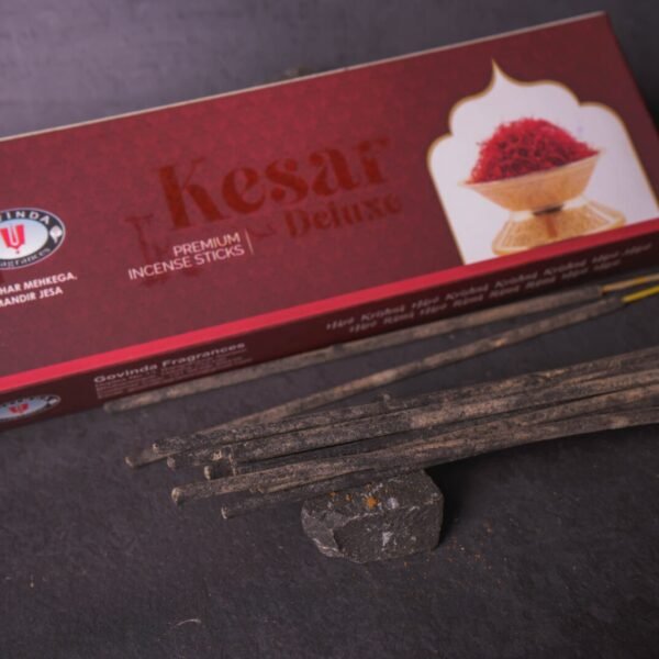 Kesar Deluxe , Hare Krishna Premium quality Incense is natural, smells of paradise handmade, from pure manure, from protected cows.