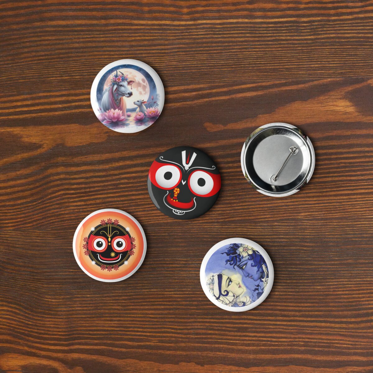 Radha Krishna, Jagannath, Krishna Set of pin buttons, Spiritual things