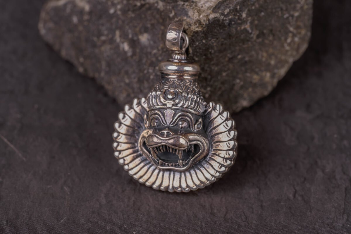 The  Lord  Nrisimadev Pendant silver 92.5 , mayapur Pendant, Narasimhadev idol .