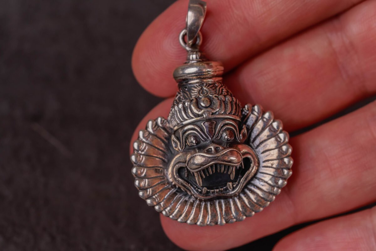 The  Lord  Nrisimadev Pendant silver 92.5 , mayapur Pendant, Narasimhadev idol .