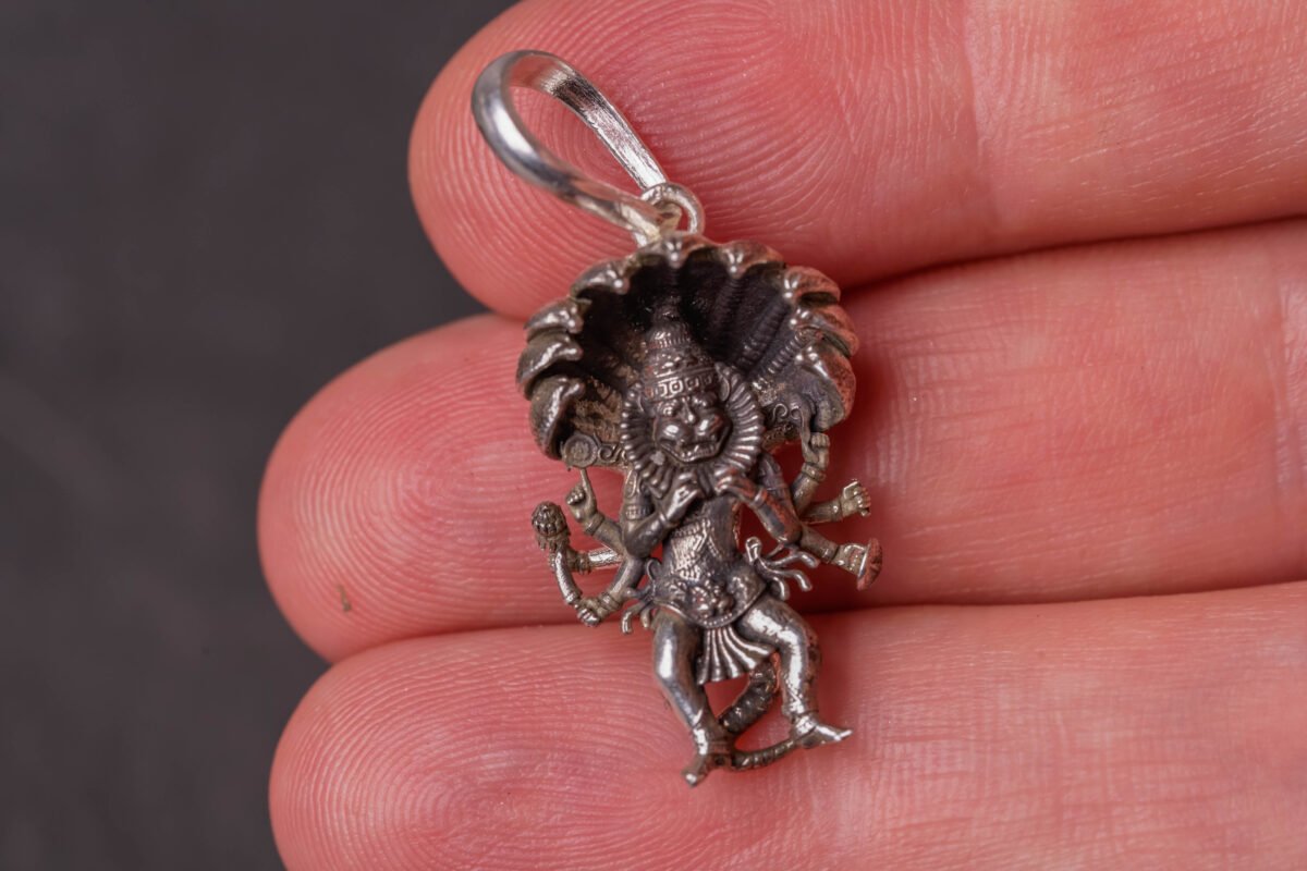 The Lord  Nrisimadev Small Pendant silver 92.5 , mayapur Pendant, Narasimhadev idol .