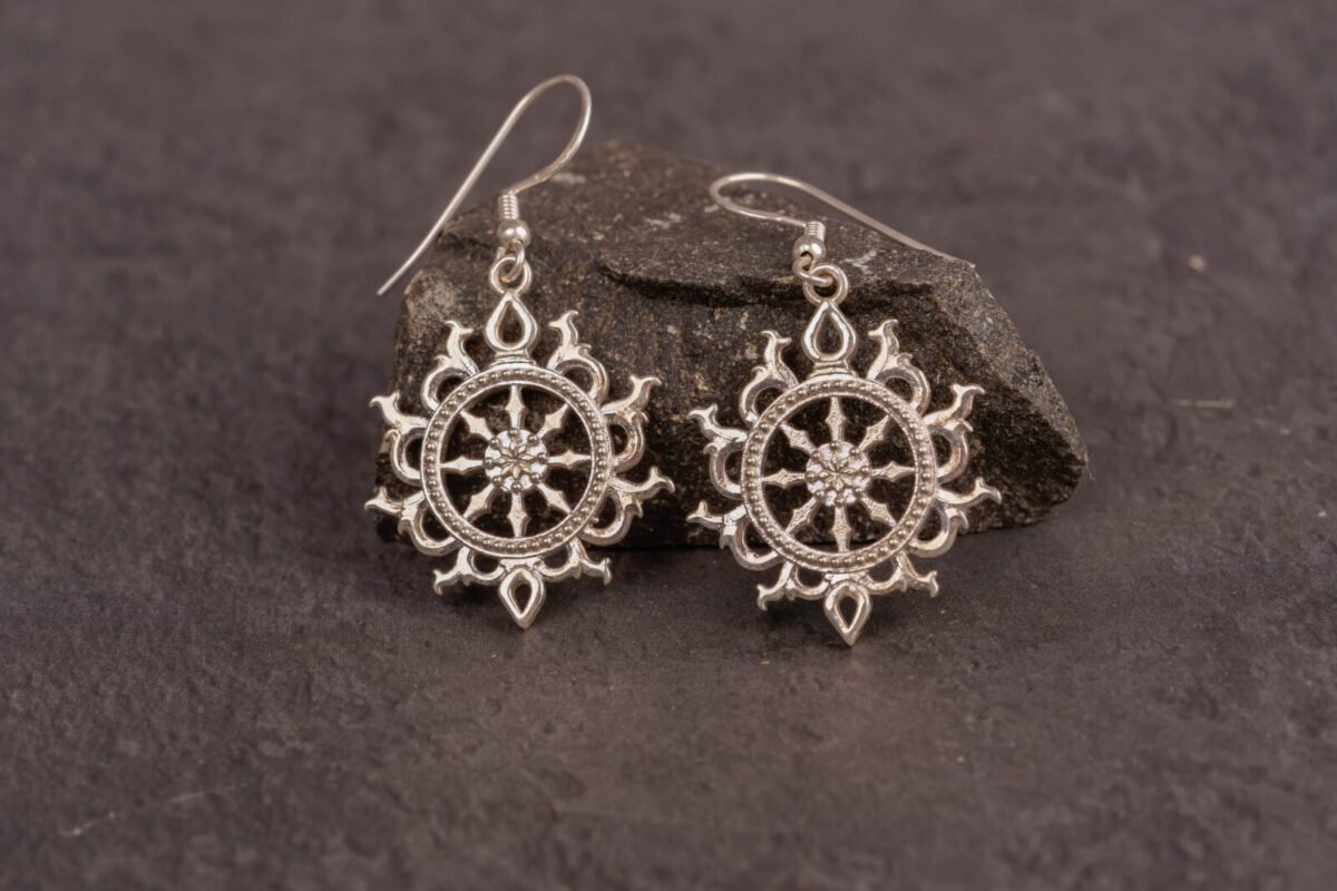 Silver Chakras  earrings , Mayapur , Radhe Style, Hare Krishna, Krishna Style pendant is a beautiful representation of spiritual devotion  silver 92.5,High-Quality details, Hare Krishna, Vayshnava Earrings