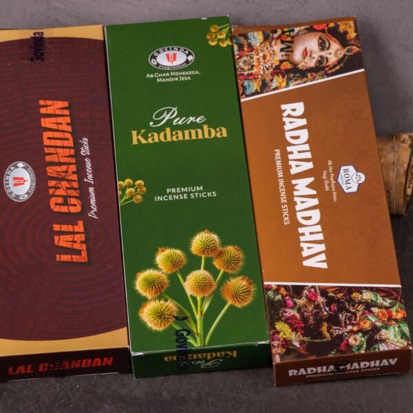 Kadamba, Radha Madhava, Lal Chandan set incense, Hare Krishna Premium quality Incense is natural, smells of paradise handmade, from pure manure, from protected cows