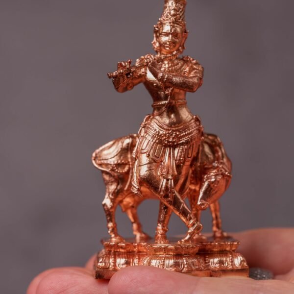 Krishna Bronze Statue A Divine Addition to Your Home,Exquisite 3-Inch