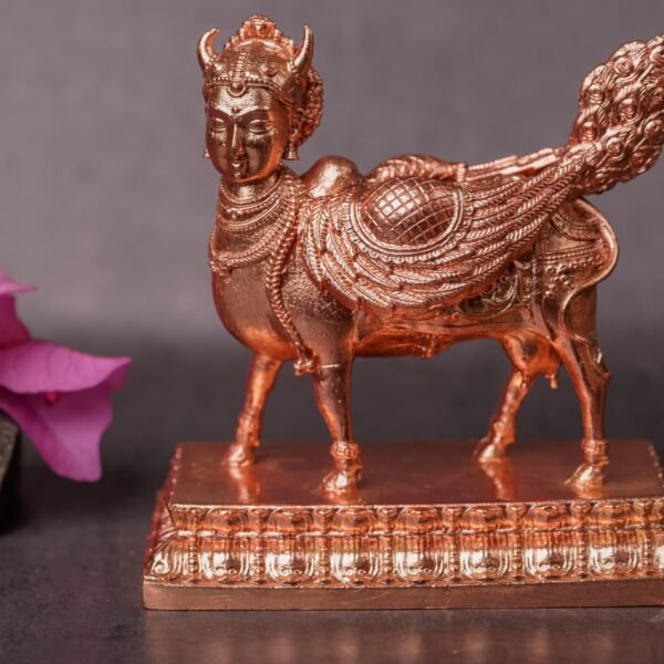 Hand made Panchalogam Kamadhenu cow Idol 3 inch,deity ,Hare Krishna.Krishna cow