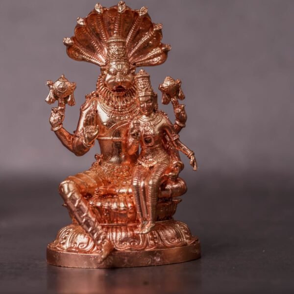 Laxmi Nrisimhadev Bronze Statue A Divine Addition to Your Home,Exquisite 3-Inch