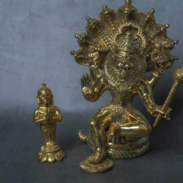 Prahlad Narasimhadev murti with Ananta Shesha 6 Inches ,deity Nrisimhadev ,Hare Krishna, Spiritual things, Holy things.
