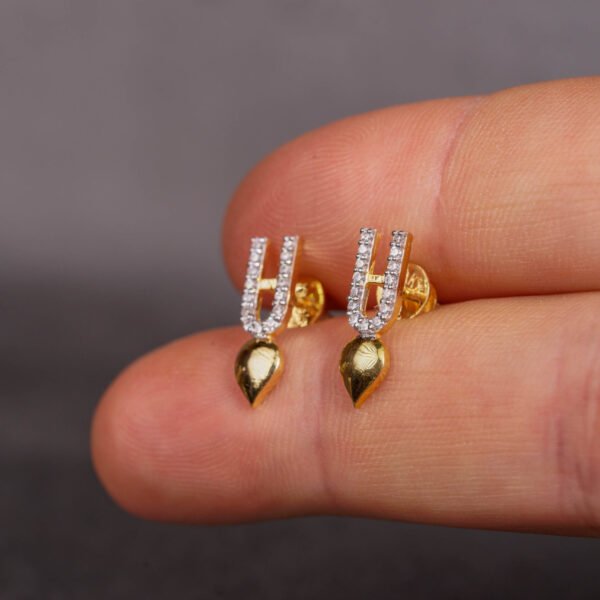 Tilak Gold earrings Mahaprasad from Mayapur, Radhe Style, Hare Krishna