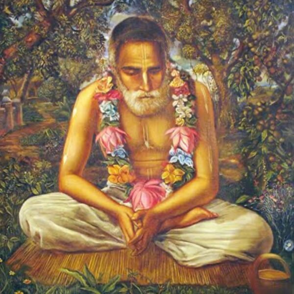 Bhakti flowers seva puja to Srila Gaura Kishora Das Babaji Maharaj Samadhi in Mayapur
