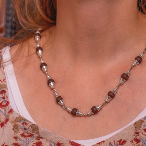 Unisex  Silver Tulasi Handmade tulsi necklace - hare krishna kanthi mala, Krishna Style