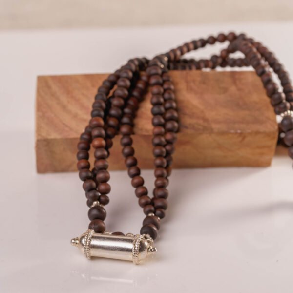 Mala with Pearls in Silver with Tulasi from Dhama, Krishna mood, Radha Style