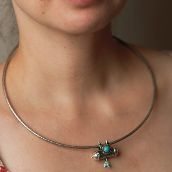 Silver choker with Silver Kavacha pendant for Vaishnavas, Hare Krishna,925 sterling Silver