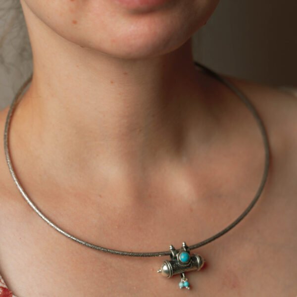 Silver choker with Silver Kavacha pendant  for Vaishnavas, Hare Krishna,925 sterling Silver