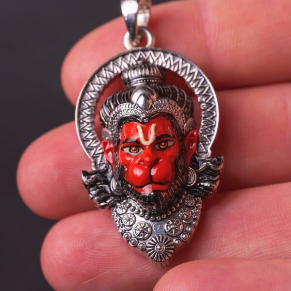 Hanuman silver pendant  ,Handmade Pendant -Hare Krishna ,Ramachandra  Style, Holy Hanuman  silver best pendant