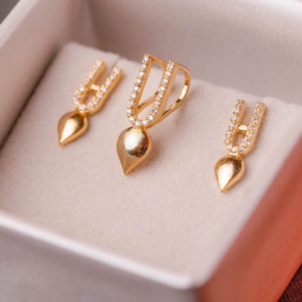 A Pure 92.5 Sterling Silver Krishna Tilak Pendant with Silver Tilak Earrings, and with gold plating design.