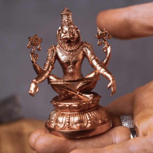 Bronze Murti yoga Nrisimhadev 3 inch, Hare Krishna, Spiritual Idol Krishna Avatara