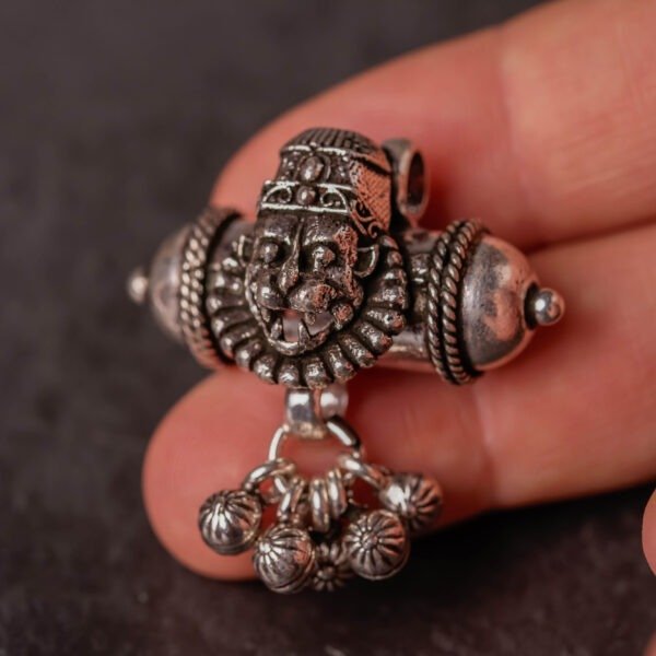 Kavacha Silver pendant with labradorite stone is a beautiful representation of spiritual devotion silver 92.5,High-Quality details, Hare Krishna, Vayshnava pendant