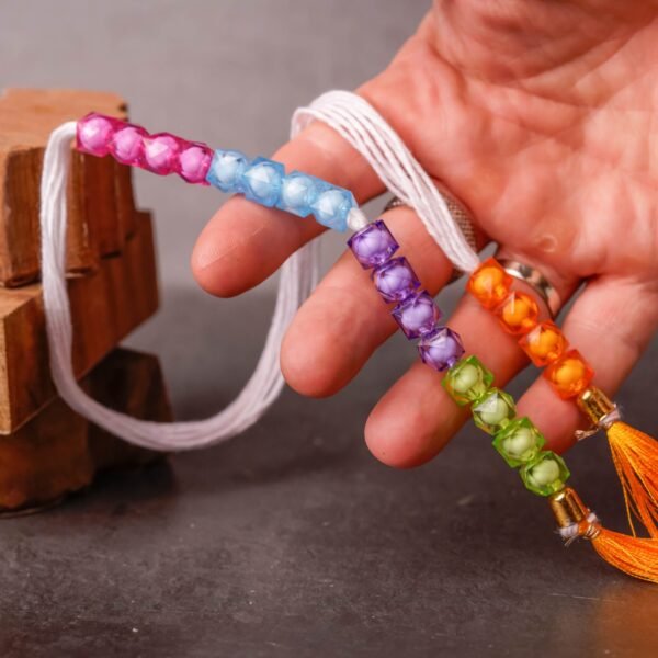 Counter compact and sacred tool features 20 genuine Plastic beads, Hare Krishna style, Japa Counter 20 beads