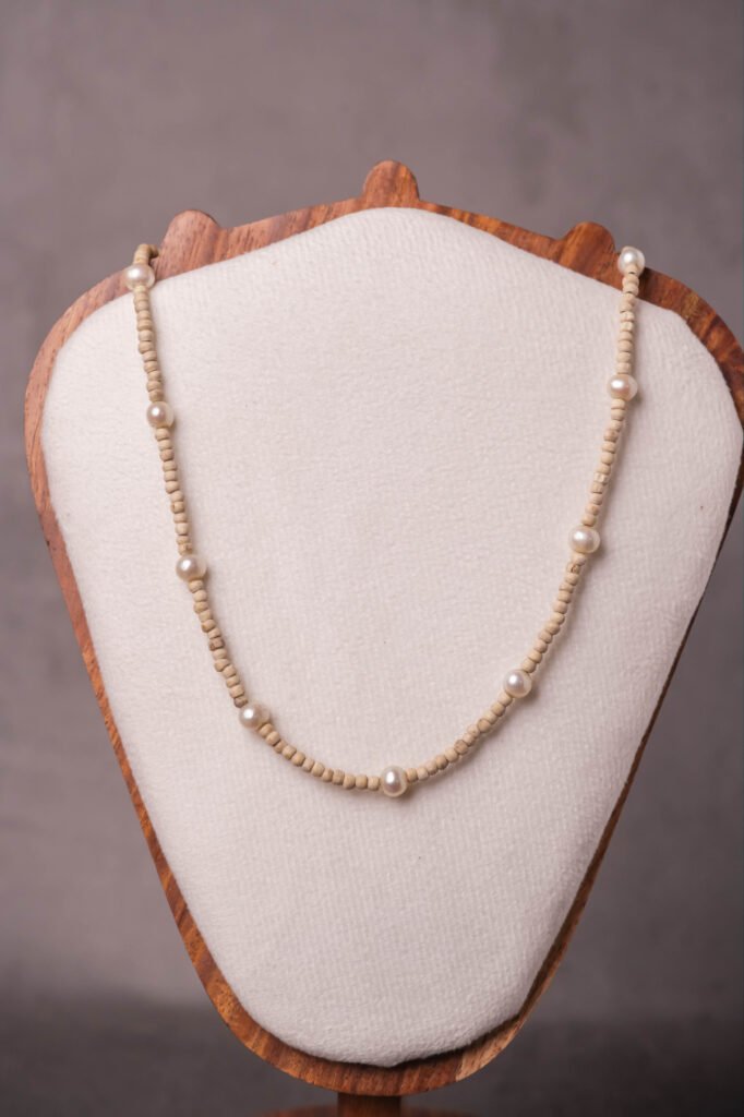 Tulasi Japa Mala with Pearls and Silver for Meditation