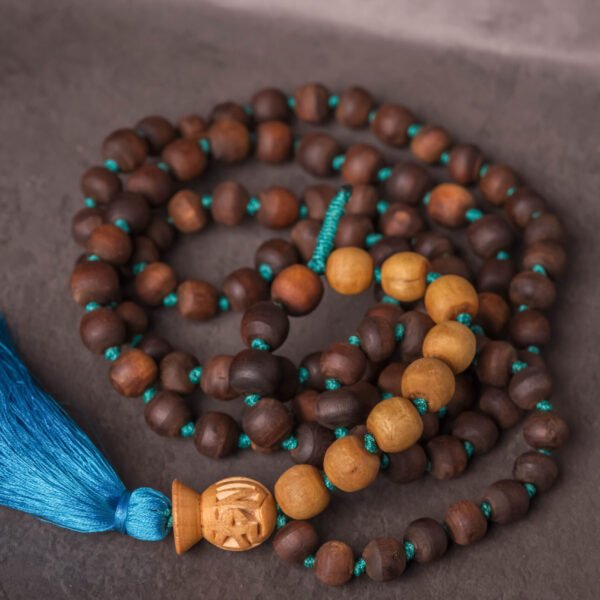 Natural Stylish Japa mala with 108 beads carving Tulasi .Handmade tulsi Japa-hare krishna mala