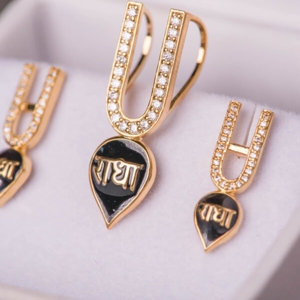 Gold-Plated Sterling Silver Radhe Tilak Pendant & Earrings Set