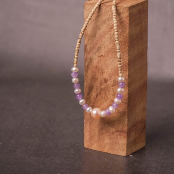 Pure Tulasi mala 1 round with Original pearl -Handmade tulsi kanthimala Hare Krishna mala.