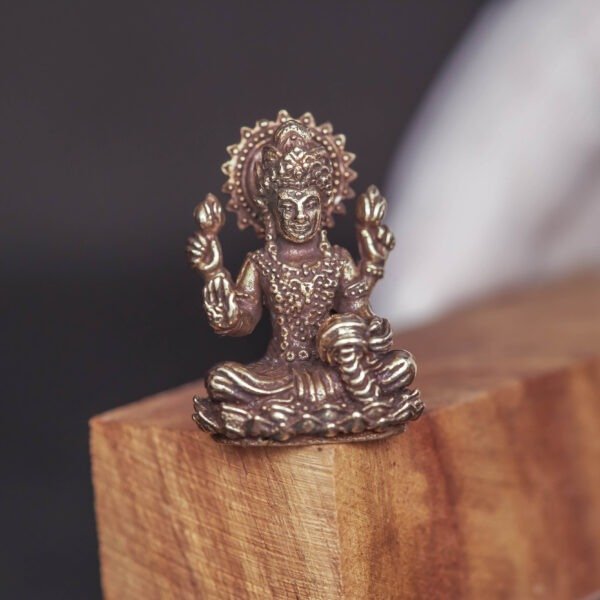Brass Laxmi Idol • 1 Inch Lakshmi Statue