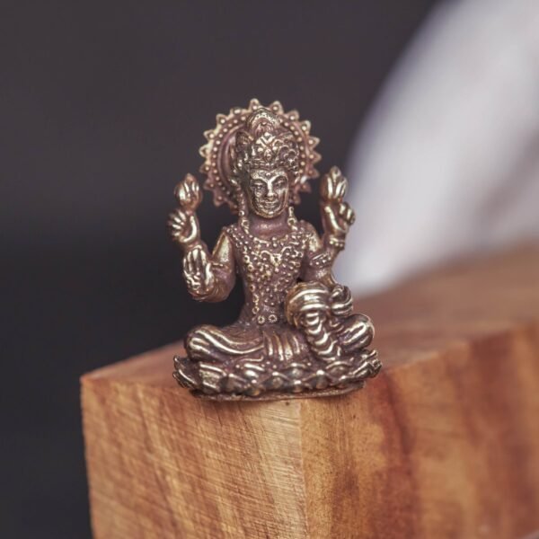 Brass Laxmi Idol • 1 Inch Lakshmi Statue