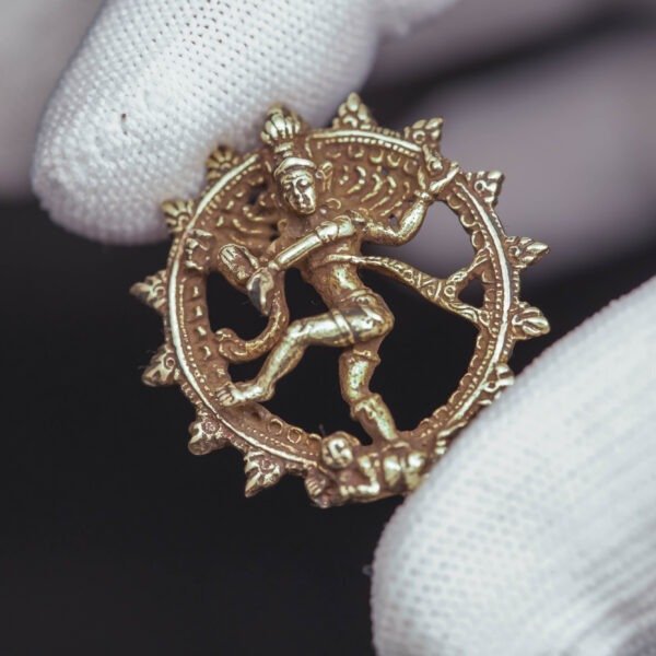 Brass Nataraja Pendant • Small Shiva Dance Charm