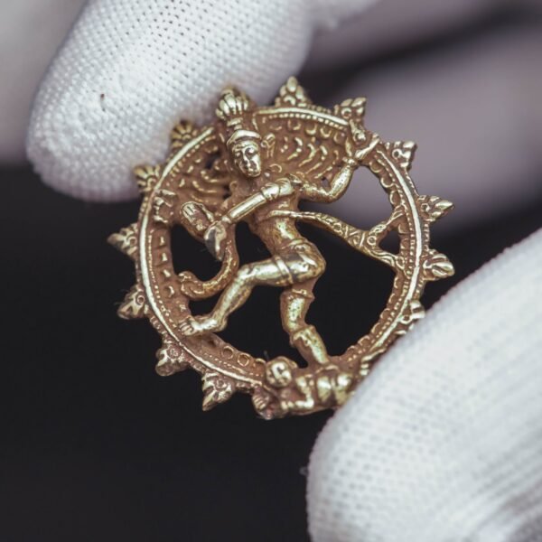 Brass Nataraja Pendant • Small Shiva Dance Charm