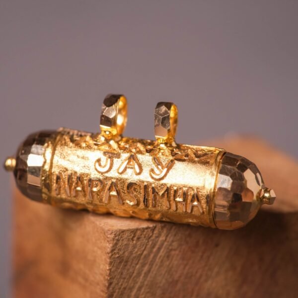 18K Gold Nrisimhadev Kavacha: Handmade Hare Krishna Pendant