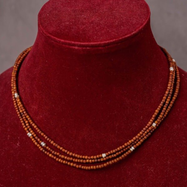 Handmade Tulasi Kanthi Mala: Hare Krishna Beads with Pearls & Silver