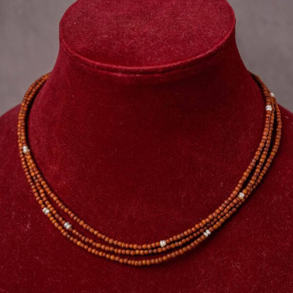 Handmade Tulasi Kanthi Mala: Hare Krishna Beads with Pearls & Silver