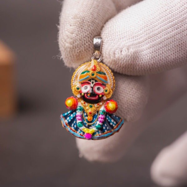 Sterling Silver Jagannath Pendant: Handmade Hare Krishna Necklace