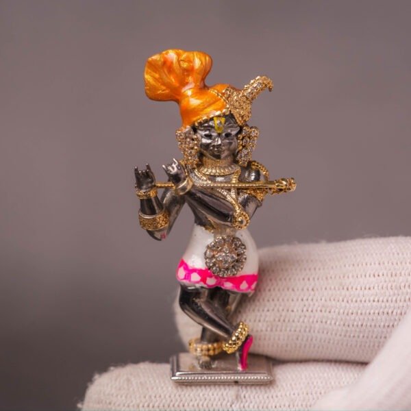 Divine Radha Raman Silver Murti | Authentic Pure Silver Idol & Sacred Deity Statue  92.5 silver