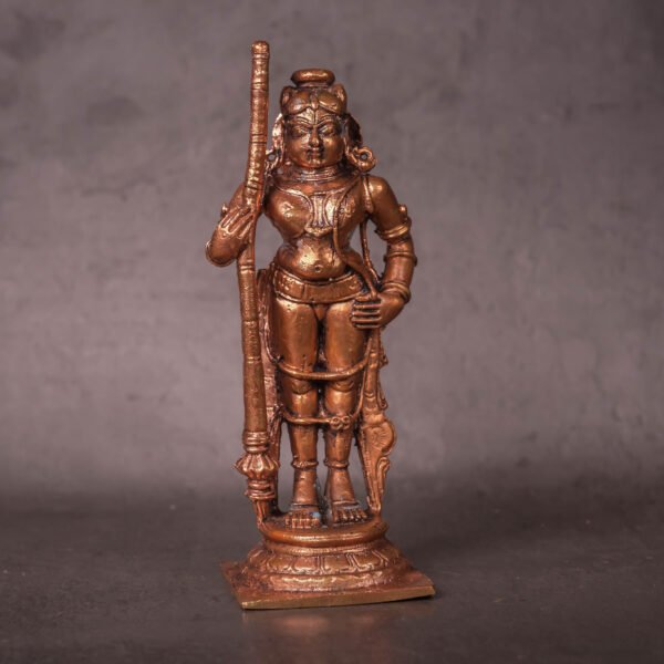 Copper Ayyappa Idol, 2 Inch, Traditional Yogic Posture Murti, Handmade India