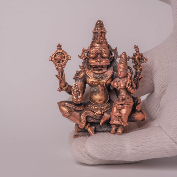 Lakshmi Narasimha Idol Copper, Hindu Protection Statue, Spiritual Murti